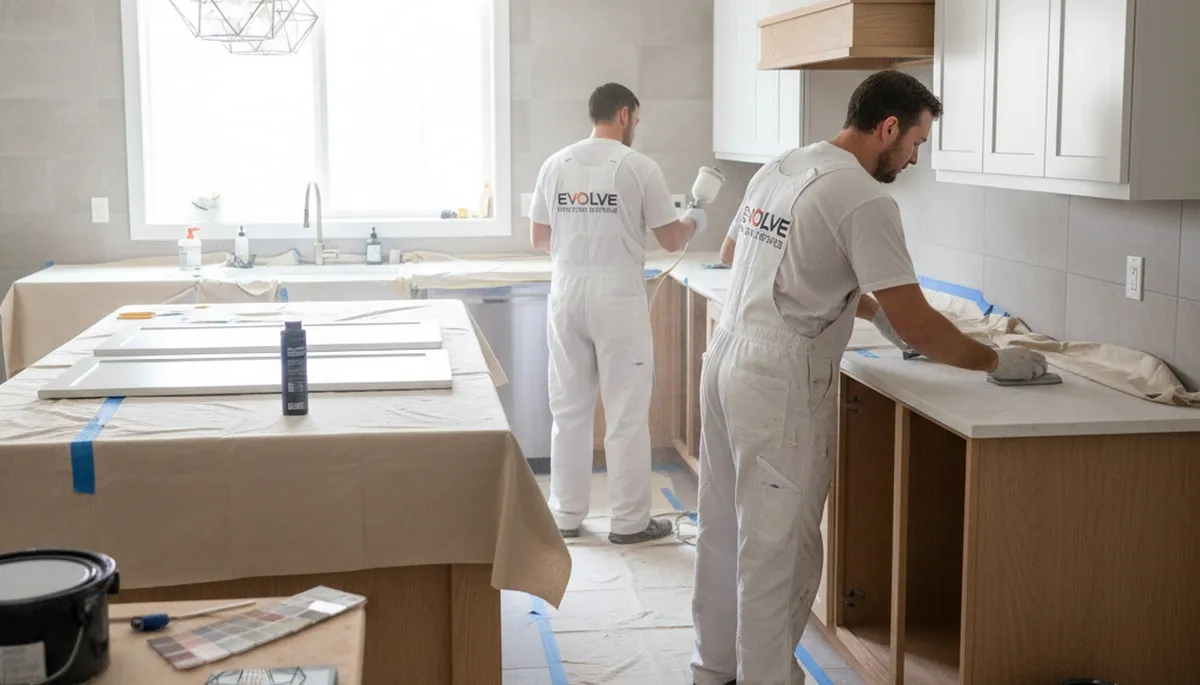 Professional kitchen cabinet painting in Miami FL with durable, humidity-resistant finishes