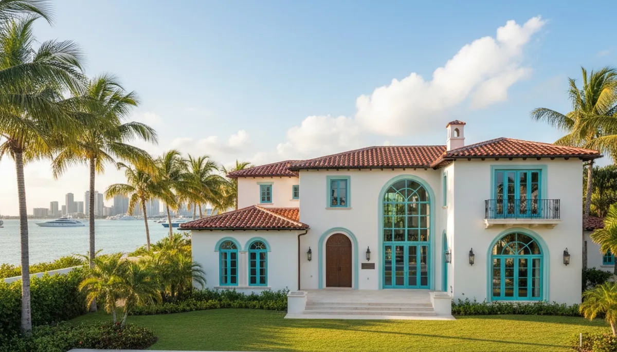 Freshly painted Miami, FL home exterior with smooth, weather-resistant finish by local house painters