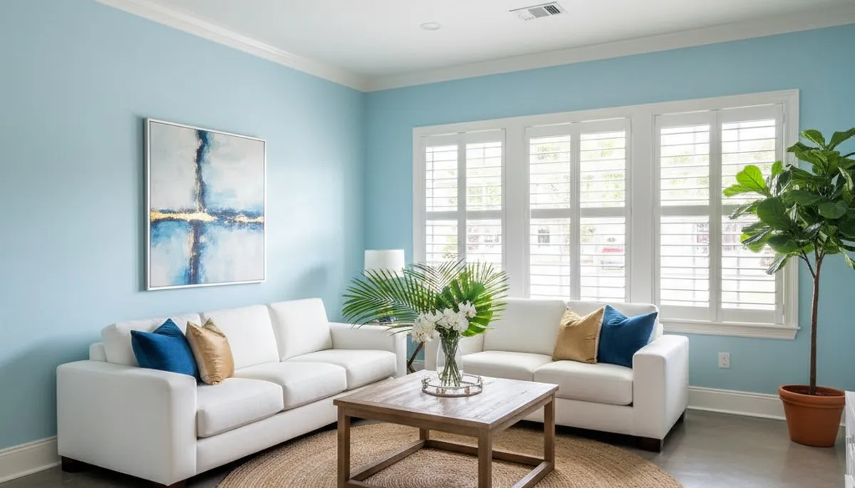 Professional interior house painting in Miami, FL showcasing smooth walls and vibrant color finishes