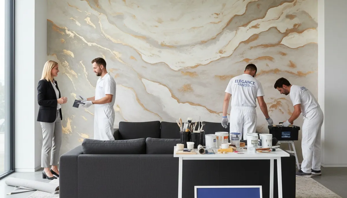 Faux painting experts in Miami FL creating textured decorative wall finishes for coastal homes